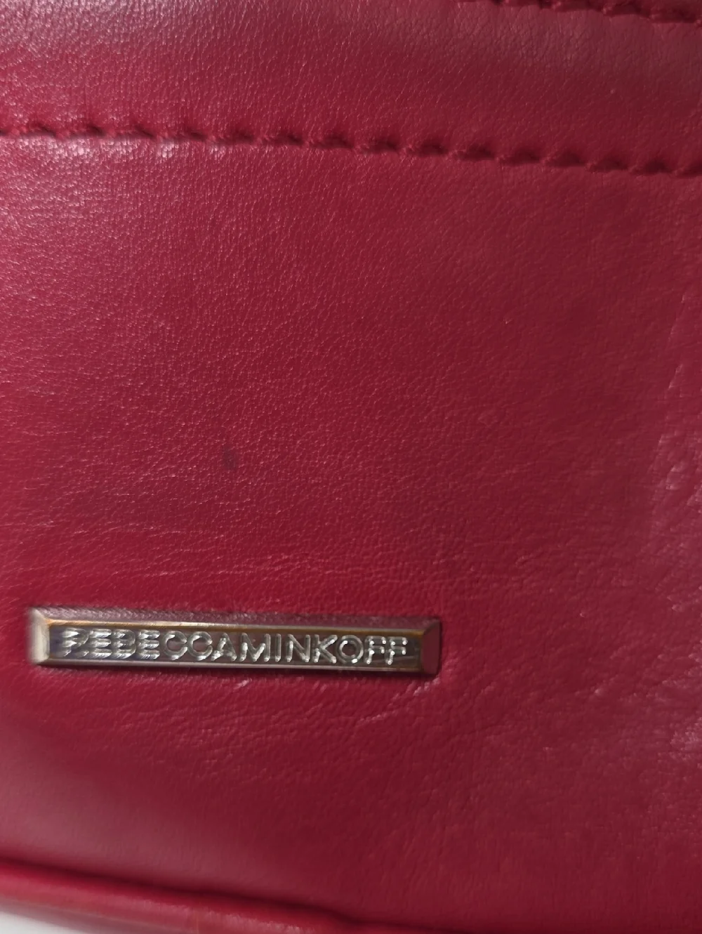 Rebecca Minkoff Red Leather Silver Studded Blythe Dual Strap Hobo Shoulder Bag